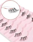 Onlyall Half Lashes Natural Look False Eyelashes Wispy Cateye Lashes Natural Half Eyelashes Clear Band Lashes 3D Faux Mink Lashes 7 Pairs C03-Corner Lashes