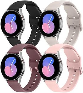 [4 Pack] Sport Bands for Samsung Galaxy Watch 5 Bands 40mm 44mm/Galaxy Watch 6 Band/Galaxy Watch 4 Band, 20mm Adjustable Soft Strap Replacement Band Women Men for Galaxy Watch 6/5/4/3