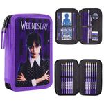 Wednesday Pencil Case with Stationery for Girls Teenagers Filled Pencil Case Notepad Colouring Pencils Pen Girls Gifts