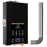 Natural Gas Tankless Water Heater 3.17GPM Indoor GasHot Water Heater Instant Water Heater with Digital Display Multi-Protection (Black)