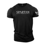 GYMTIER Spartan Forged - Spartan - Men's Gym T-Shirt Bodybuilding Training Workout Lifting Top Clothing, Black, XL