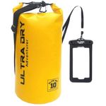 Premium Waterproof Bag, Sack with Phone Dry Bag and Long Adjustable Shoulder Strap Included, Perfect for Kayaking/Boating/Canoeing/Fishing/Rafting/Swimming/Camping/Snowboarding (Yellow 10 L) …