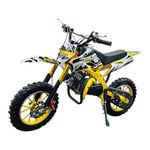Amaze ZR Super 50cc Petrol Dirt Bike for Kids | 2 Stroke Mini Off Road Bike | Dual Start | Disc Brake | Rear Suspension | Max Speed 45 km/h | Kids Mini Motorcycle (Multicolor Chassis) (Yellow)