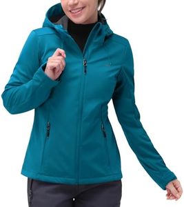 33,000ft Women's Softshell Jacket with Hood Waterproof Lightweight Windbreaker Windproof Rain Shell Jacket for Outdoor Hiking