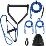 Affordura Wakeboard Rope Water Ski Rope with Handle Ski Ropes for Watersports, Ski Tow Rope for Tubing 4 Sections Tube Tow Rope for Watersports, Storing Bag Included (75 Feet, Blue & Black)