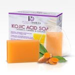 Kojic Acid Soap Bar 2-Pack for Hyperpigmentation, Dark Spots, Inner Thigh, Intimate Areas. Natural Turmeric, Retinol, Collagen, Vitamin C & E. Includes Mesh Soap Bag