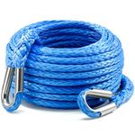 Kolvoii Winch Rope Extension 3/8" x 50ft 26,500 Lbs, Synthetic Winch Cable Extension Line Extension Off Road Vehicle ATV UTV Truck etc - Blue