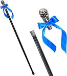 Walking stick, Ciel Phantomhive, hand stick, walking aid stick with rubber foot, 90cm length, stainless steel, cosplay, anime gift for fans & collectors