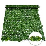 Artificial Ivy Privacy Fence Screen, Outdoor Expandable Balcony Hedges Fake Leaf, 39x118 inch Green Fencing Roll with Faux Ivy Leaves - UV Fade Resistant Privacy Screen for Patio, Garden, Backyard