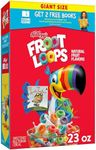 Kellogg’s Froot Loops Breakfast Cereal, Kids Cereal, Family Breakfast, Giant Size, Original, 23oz Box (1 Box)