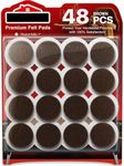 Ahamo 48 PCS Silicone Chair Leg Floor Protectors - Anti-Slip Furniture Leg Caps (25mm x 4mm) | Noise-Reducing Buffer for Furniture Legs | Table/Chair Rubber Leg Caps (Brown)
