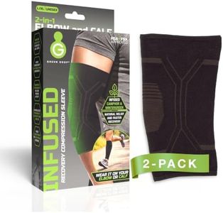High-Performance Compression Elbow Sleeve - Elbow Brace for Tendonitis, Tennis Elbow, and Pain Relief - Natural Herb-Infused Support for Men & Women - Ideal for Sports & Weightlifting, L/XL, 2 Pack