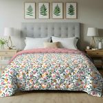 Urban Space Blanket for Double Bed, 120 GSM Microfiber 3 Layered Quilted Dohar, Soft Lightweight Reversible Printed AC Blanket Double Bed for All Season (Kashmir, 220 x 240 cm, Double Size)