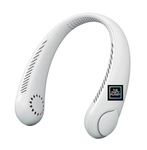 Party Planet Portable Neck Fan, Hands Free Bladeless Fan, Cooling Personal Fan,3 Speeds Adjustment, Headphone Design, Rechargeable, USB Powered Neck Fan (Any Colour White/Blue/Black/Pink)