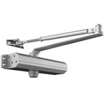 VEVOR Door Closer, Automatic Door Closer Commercial or Residential Use for Door Weights 330Lbs, Adjustable Size Hydraulic Buffer Door Closers Heavy Duty Cast Aluminum Body, Easy Install, Silver