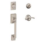 Schlage Lock Company Century Single Cylinder Handleset and Left Hand Merano Lever, Satin Nickel (F60 CEN 619 MER LH)