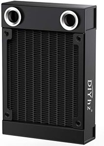 DIYhz Water Cooling Computer Radiator, 8 Pipe Aluminum Heat Exchanger Liquid Cooling Radiator G1/4 Thread Heat Row Sink 80mm for CPU PC Laser Water Cool System DC12V Black