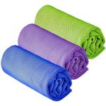 YQXCC 3 Pcs Cooling Towels 120x30 cm, Ice Cool Microfibre Towel for Neck & Face, Soft Breathable for Gym, Yoga, Golf, Running, Camping & Hot Weather