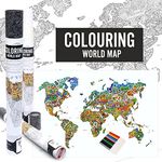 UnikPlay Colouring Maps | Educational & Fun Family Time Activity | Geography Learning | Stress Busters | Gifts for Travelers | For Kids and Adults (World)