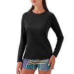 NAVISKIN Women's Sun Protection UPF 50+ UV Outdoor Long Sleeve T-Shirt (Black, Medium)