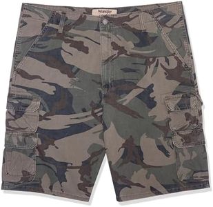 Wrangler Authentics Men's Premium Twill Cargo Short, Forest Green Camo, 52