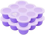 ARSUK Silicone Baby Food Storage Containers Weaning Pots Moulds Jars Flexible Freezer Trays with Lid to Freeze Baby Food (Silicone Tray Pack of 2)