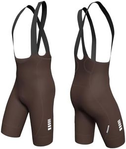 Lo.gas Cycling Bib Shorts Men 3D Padded Bike Shorts High Stretch Quick-Dry 3 Pockets & 2.56 Inch Non-Slip Leg Grippers Dark Brown L