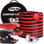 TOPDC 2 Gauge 20 Feet Jumper Cables with UL-Listed Clamps for Car, SUV and Trucks Battery, Heavy Duty Automotive Booster Cables for Jump Starting Dead or Weak Batteries with Carry Bag