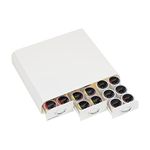 Mind Reader TRAY6-WHT Anchor 3 Single Serve Drawer, 36 Pod Capacity, Countertop Organizer, Coffee Machine Base, 12.25" L x 13.5" W x 2.5" H, Plastic, White