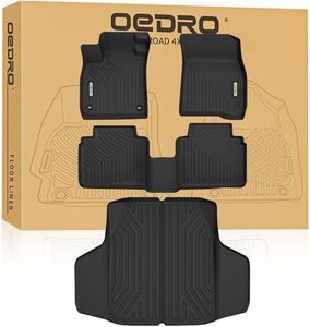 OEDRO Floor Mats Set for Honda Accord 2023-2025 & Honda Accord Hybrid 2023-2025, All-Weather TPE Floor Mats & Cargo Trunk Liners for Honda Accord 2023 Accessories, Black