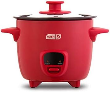 DASH Mini Rice Cooker Steamer with Removable Nonstick Pot, Keep Warm Function & Recipe Guide, Half Quart, for Soups, Stews, Grains & Oatmeal - Red