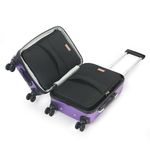 OenoTourer Wine Suitcase for 6 Bottles - Insulated Wine Bottle Holder for Travel and Airplane with Removable Wine Carrier Bag Inserts, Protects From up to 6 Feet, Purple, 18.5 x 14 x 10.5 inches, Wine