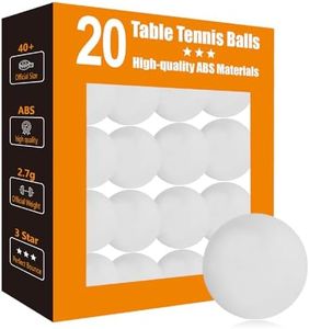 3 Star White Ping Pong Balls: 40mm Premium ABS Plastic - 20 Pack High Bounce & Durable Table Tennis Balls for Coaches/Clubs/Schools - Indoor/Outdoor Practice & Match Play
