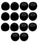 Frankz Premium Silicone Rubber Earbuds Tips 14, Eartips, Earplugs, for Earphones and Bluetooth Earphones Medium Size (14 Pcs (7 Pair), Black)