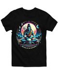 His'en'Her Shiva Printed Tshirt for Men (Design: Shiva's Rhythm, Black, XL)