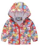 Toddler Girl Boy Spring Fall Windbreaker with Hoods Baby Zipper Hooded Coat Windproof Jacket Cute Printed Cartoon Jacket Hoodies with Zipper 18-24 Mon