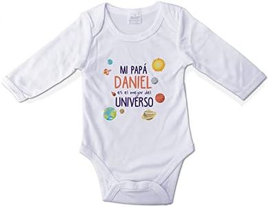 LolaPix Body Personalizado Papá y Mamá con Nombre para niño, niña. Mameluco. Pelele. Manga Larga. Regalos Personalizados. Tallas 0-12 Meses. Papá Universo