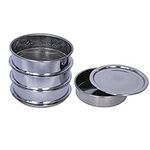 3 Pcs Lab Sieves，6 Inch Diameter Test Sifter with Tray and lid