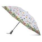 totes InBrella Reverse Folding Umbrella - Inverted Design, Auto Open/Close, Flower Garden, One Size