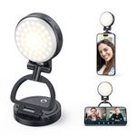 RALENO Magnetic Selfie Light PL-30 for MagSafe iPhone, Portable Phone Light for TikTok Vlog Zoom Makeup Video Conference Phone Case, 350 Lux/0.5m Ring Holder Light with 2*Magnetic Ring & 3 Light Modes