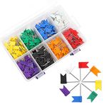 Colored Flag Map Push Pins, Coideal 400 Pcs Multicolored Decorative Travel Map Tacks Plastic Head with Steel Point for Cork Bulletin Board (8 Assorted Colors)