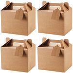 Frantis Brown Gable Boxes 12 Pack 7 x 5.5 x 5.5 Inches with Rope and Tag Party Favor Boxes for Birthday Party Wedding Treat Boxes …