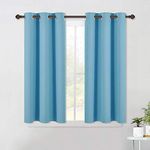 NICETOWN Thermal Insulated Window Draperies - Ring Top Room Darkening Boy's Bedroom Window Treatment Panels (42 by 45 Inch, Teal Blue, 2 Pcs)