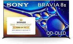 Sony BRAVIA 8 II 65 Inch TV, QD OLED, 4K Smart Google TV, XR Processor with AI Technology, Ultra Slim Design, 120hz Television, Dolby Vision/Atmos, Exclusive Features for PS5, K-65XR80M2, 2025 Model