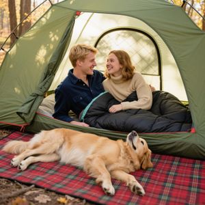 XL Double Sleeping Bag for Adults – Queen Size, Flannel, Waterproof, All-Season