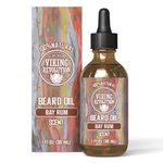 Viking Revolution - Beard Oil - All Natural Beard Oil Men with Argan Oil & Jojoba Oil - Softens, Smooths & Strengthens - Beard Conditioner - Gifts For Men - Bay Rum - 30 ml