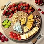 Navaris Cheese Board Gift Set with Knife - Wooden Cheese Board with Knife for Entertaining and Home Use - Charcuterie Board for Cheese and Wine - 12" / 31cm