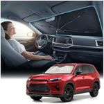 Nmoiss Windshield Sun Shade Umbrella for for Toyota 4runner Highlander RAV4 - [Vinyl Coating Heat Shield] Protect Car from Sun Rays & Heat Damage Keep Cool and Protect Interior, Spring Structure Edge