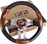 10L0L Golf Cart Steering Wheel, Universal Design Fit Yamaha, EZGO RXV & TXT, Club Car DS, Club Car Precedent Tempo, Most Golf Cart (dark brown)