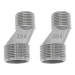 The Lord of the Tools 2PCS S-Connector 1/2 Inch Male to 3/4 Inch Male Thread Offset Adapter Mounting Hardware for Bathroom Wall Clawfoot Tub Faucet Exposed Shower System